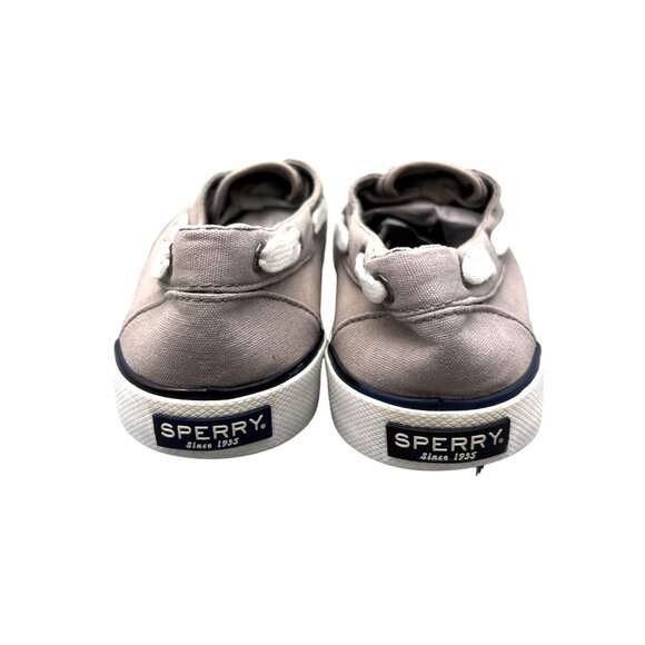 Sperry Top Sider Pier Boat Gray Nautical Canvas Shoes Size 6 Preppy Old Money - Picture 7 of 10